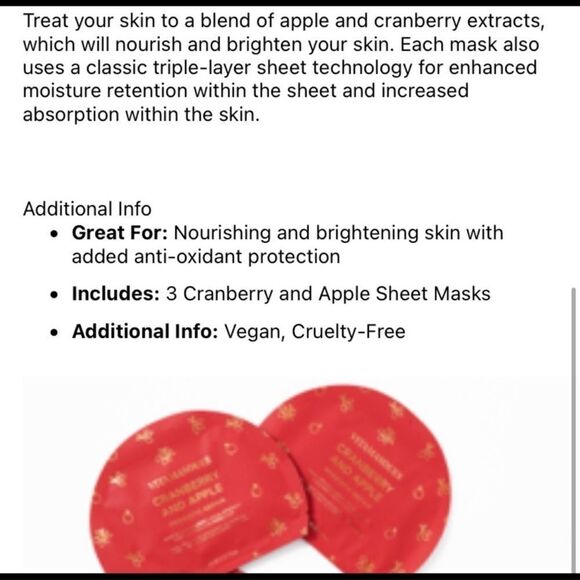 VITAMASQUES Cranberry & Apple Probiotic Repair Sheet Masks • 3 Pack - Picture 7 of 7